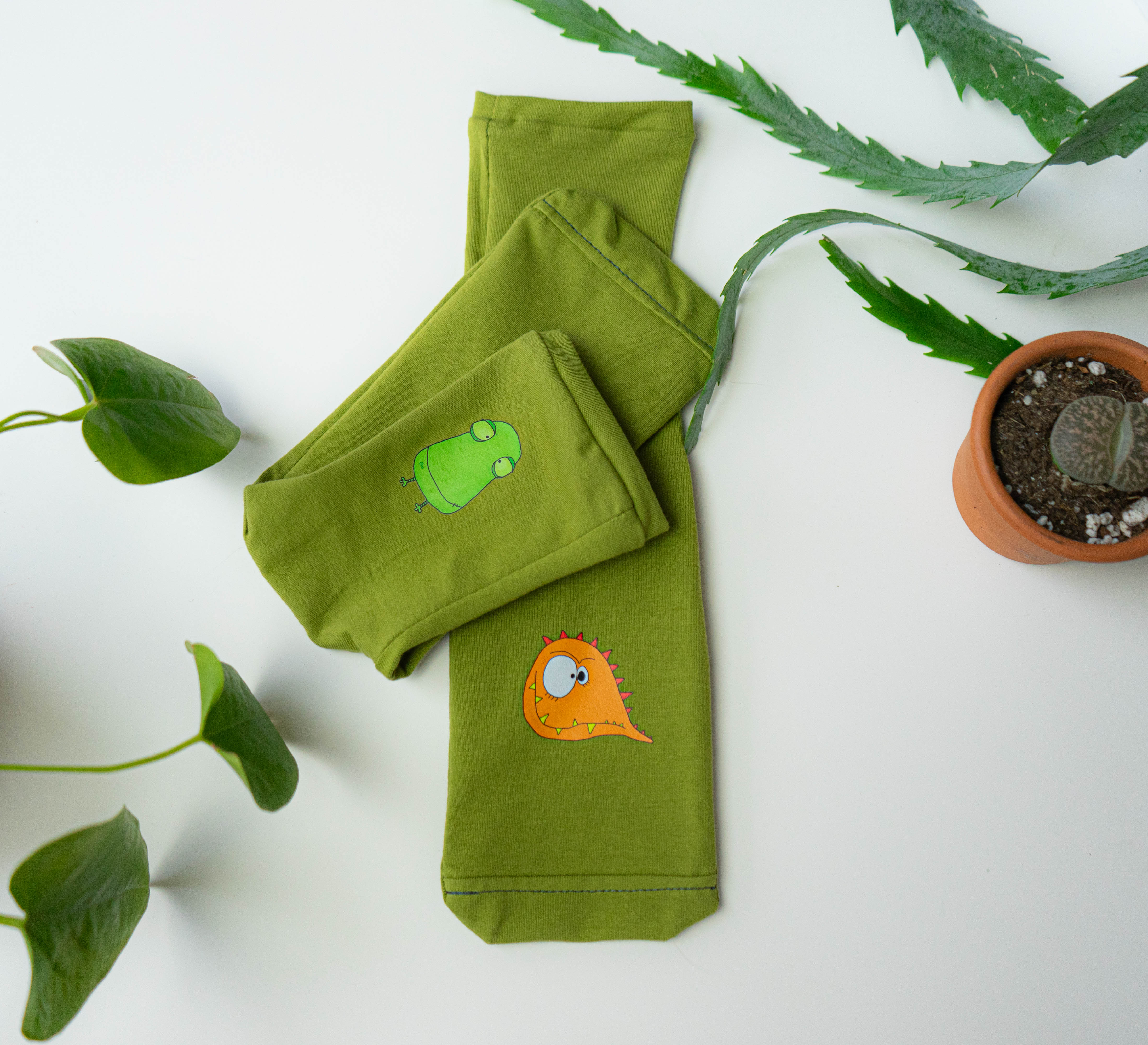 Bas monstrueux verts (1 à 3 ans) - Pouf! & Bloups!
