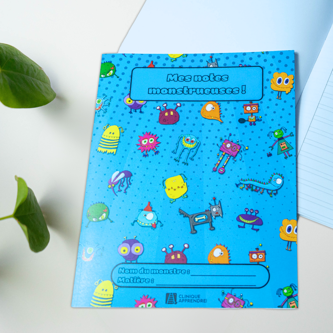 Cahier à feuilles lignées - Mes notes monstrueuses!